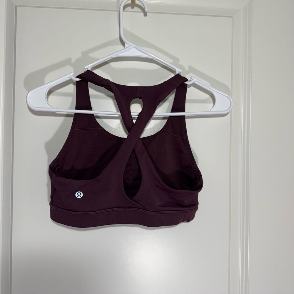 Lululemon Burgundy Medium Impact Keyhole Racerback Sports Bra - Picture 2 of 4